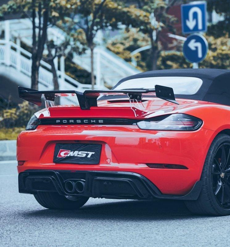 V2 สปอยเลอร์หลัง Wing โดย CMST Tuning สำหรับ Porsche 718 Boxster Base S T GTS 2017-ON