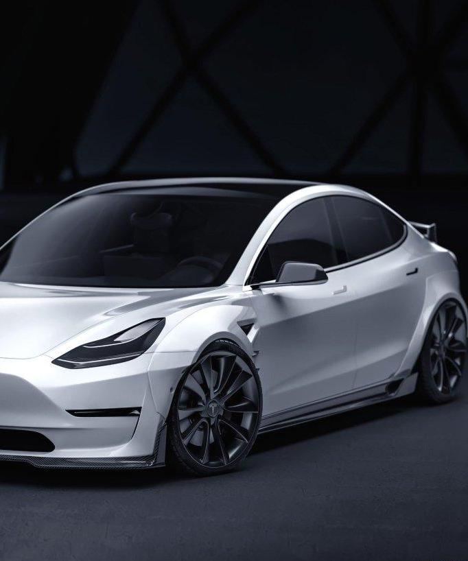 V4 สเกิร์ตข้าง โดย CMST Tuning สำหรับ Tesla Model 3 Performance Long Range Standard Base 2017-2023